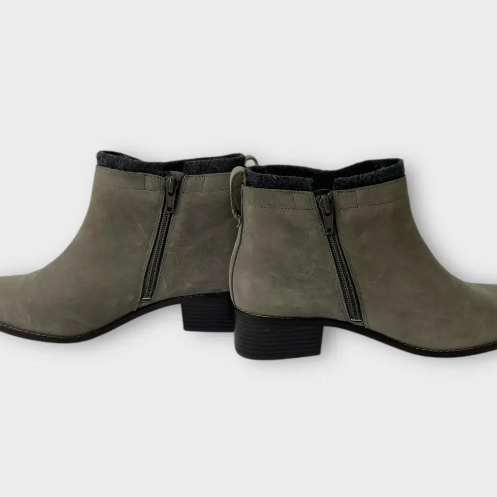 Vionic Joslyn Leather Ankle Boots Size 8